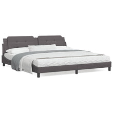 Bedframe met hoofdbord kunstleer grijs 200x200 cm