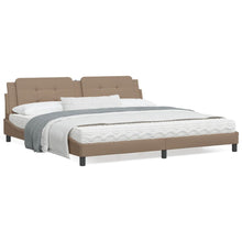 Bedframe met hoofdbord kunstleer cappuccinokleurig 200x200 cm