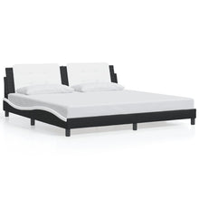 Bedframe Met Hoofdbord Kunstleer 200 x 200 cm Zwart en wit