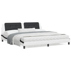 Bed frame without mattress "Zadar" faux leather white and black 200x200 cm