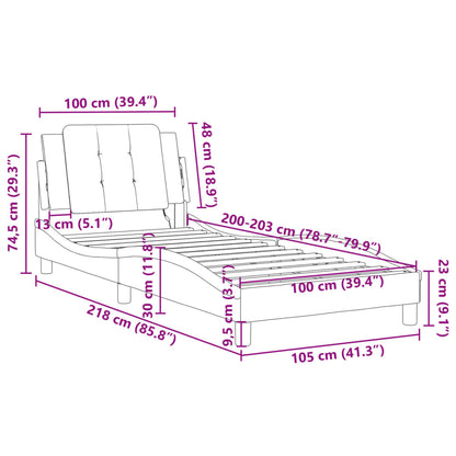Bedframe zonder matras "Zadar" kunstleer wit 100x203 cm