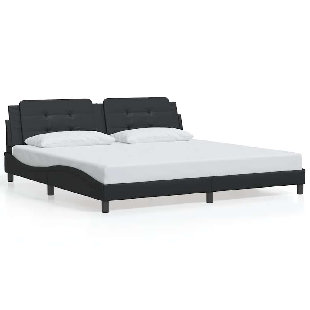Bedframe zonder matras "Zadar" kunstleer zwart 193x203 cm