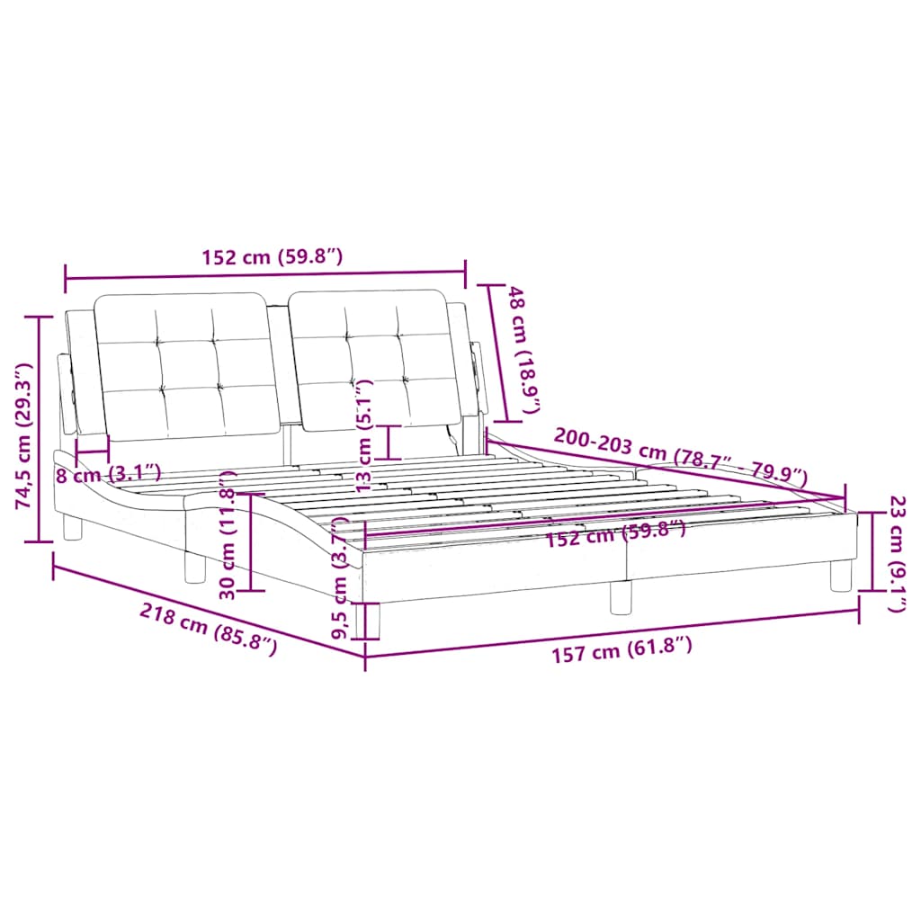 Bedframe zonder matras "Zadar" kunstleer zwart 193x203 cm
