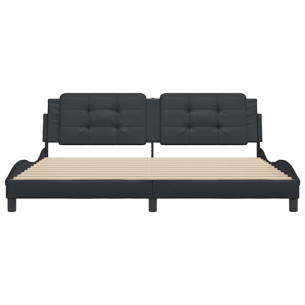 Bedframe zonder matras "Zadar" kunstleer zwart 193x203 cm