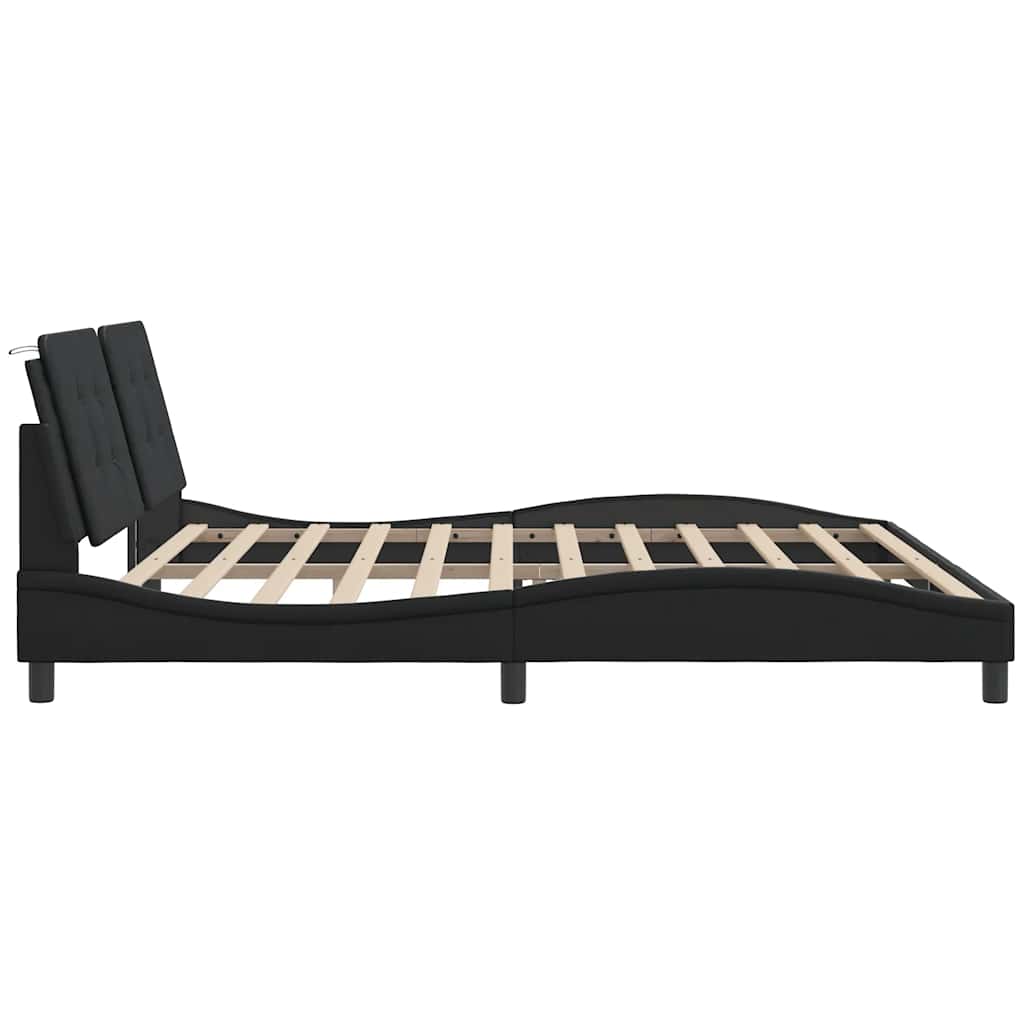 Bedframe zonder matras "Zadar" kunstleer zwart 193x203 cm