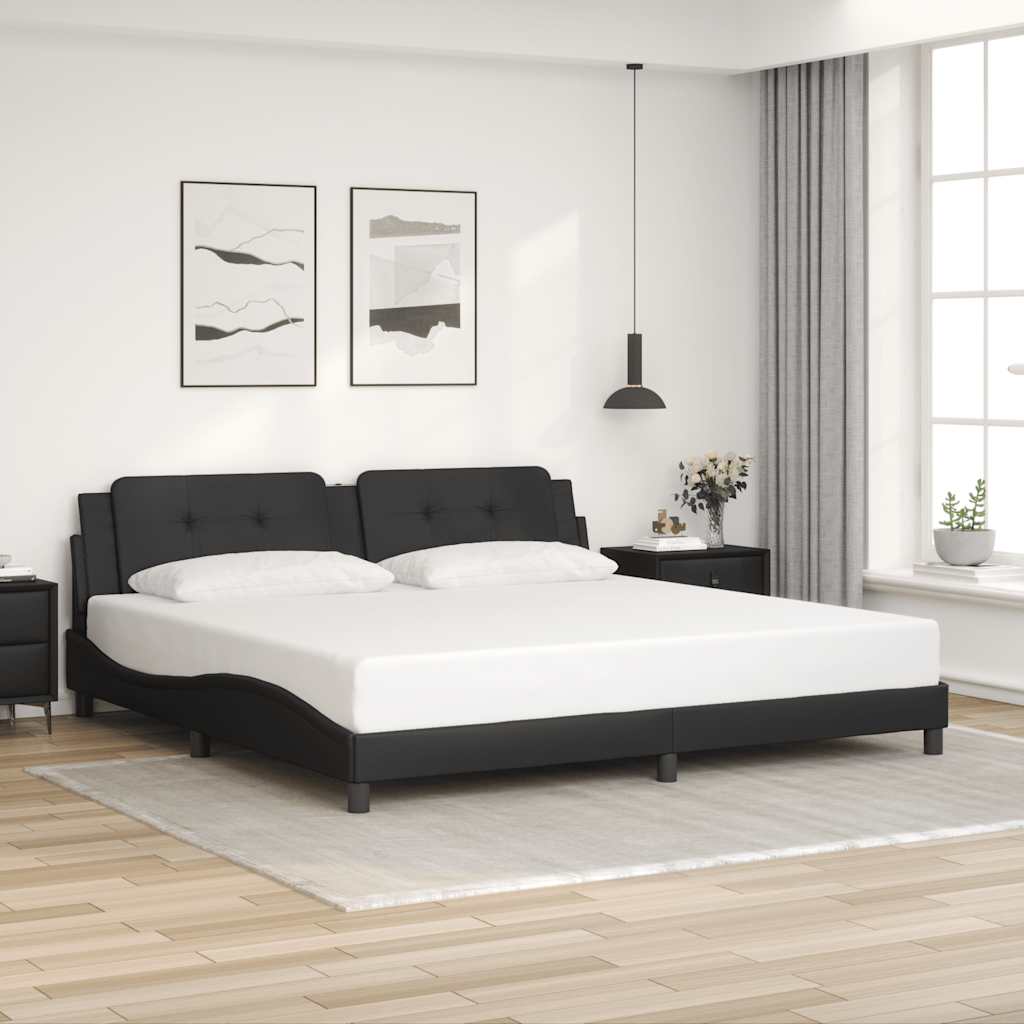 Bedframe zonder matras "Zadar" kunstleer zwart 193x203 cm