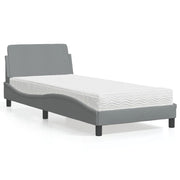 Bed met matras 80x200 cm lichtgrijs