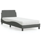 Bed met matras stof donkergrijs 80x200 cm