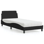 Bed met matras stof zwart 80x200 cm