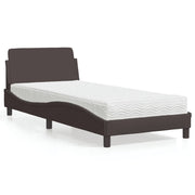 Bed met matras 80x200 cm donkerbruin stof