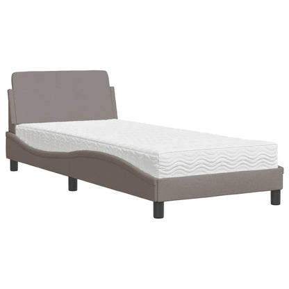 Bed met matras stof taupe 80x200 cm