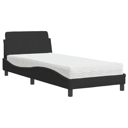 Bed met matras fluweel zwart 80x200 cm