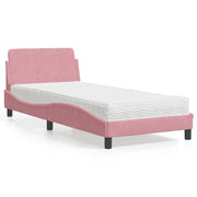 Bed met matras 80x200 cm fluweel roze