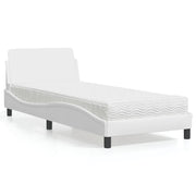 Bed met matras 80x200 cm kunstleer wit