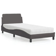 Bed met matras 80x200 cm grijs kunstleer