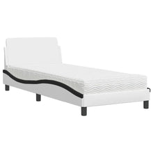 Bed Met Matras Kunstleer En 80 x 200 cm Wit en zwart