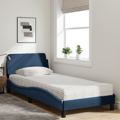 Bed met matras "Dover" stof blauw 90x190 cm