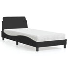 Bed met matras fluweel zwart 90x190 cm