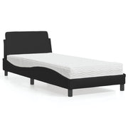 Bed met matras 90x190 cm kunstleer zwart