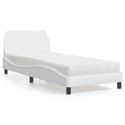 Bed met matras 90x190 cm kunstleer wit