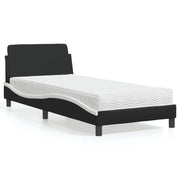 Bed met matras 90x190 cm kunstleer zwart wit