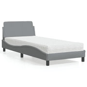 Bed met matras 90x200 cm lichtgrijs