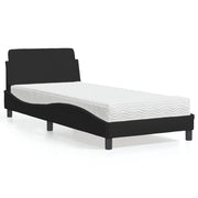 Bed met matras 90x200 cm zwart stof
