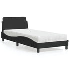 Bed met matras fluweel zwart 90x200 cm