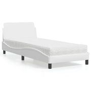 Bed met matras 90x200 cm wit kunstleer