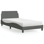 Bed met matras stof donkergrijs 100x200 cm