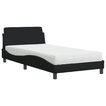 Bed met matras stof zwart 100x200 cm