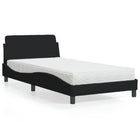 Bed met matras stof zwart 100x200 cm