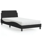 Bed met matras 100x200 cm zwart fluweel