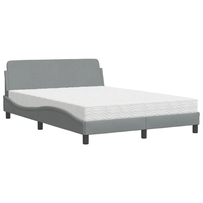 Bed met matras stof lichtgrijs 120x200 cm