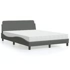 Bed met matras stof donkergrijs 120x200 cm