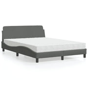 Bed met matras 120x200 cm donkergrijs stof