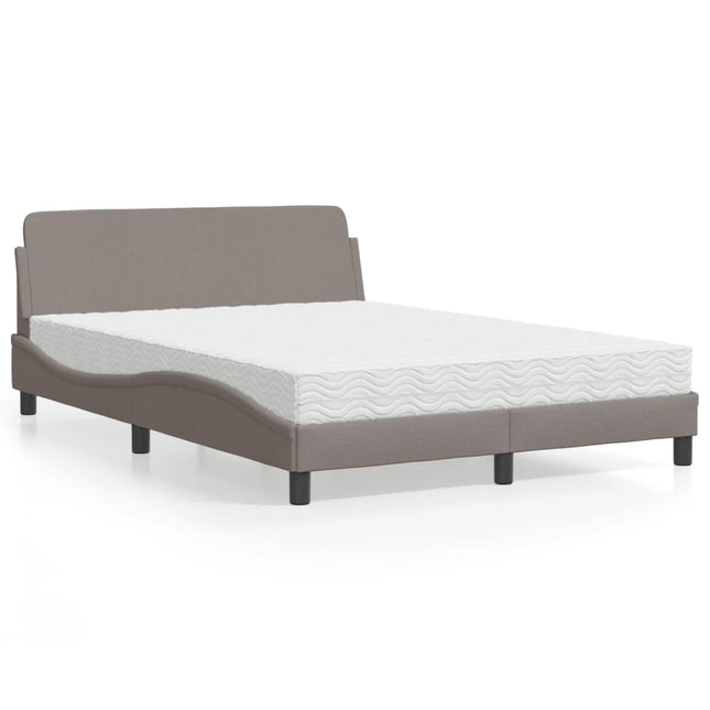 Bed met matras stof taupe 120x200 cm