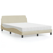 Bed met matras 120x200 cm crèmekleurig