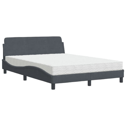 Bed met matras fluweel donkergrijs 120x200 cm