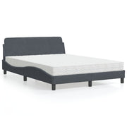 Bed met matras 120x200 cm donkergrijs fluweel