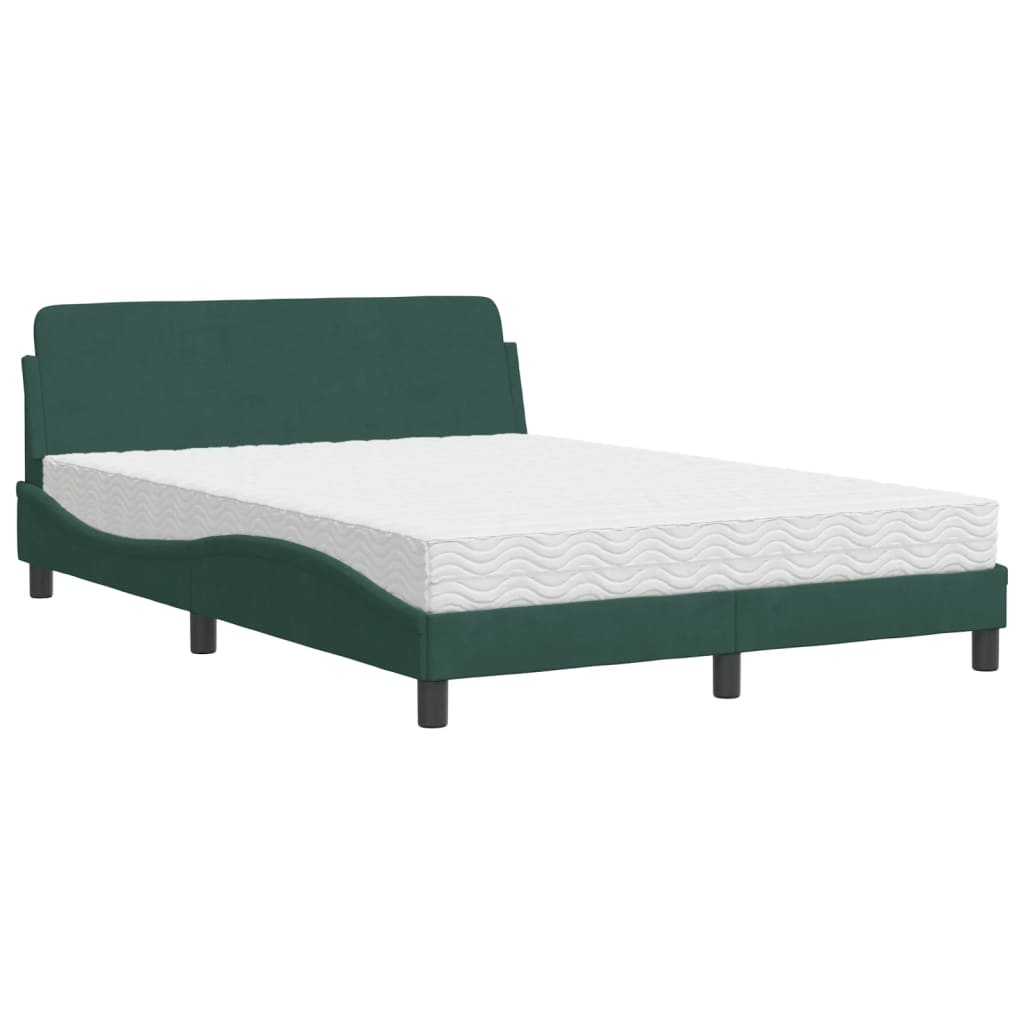 Bed met matras fluweel donkergroen 120x200 cm
