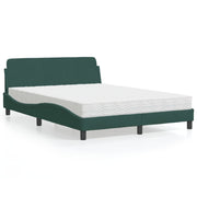 Bed met matras 120x200 cm fluweel donkergroen