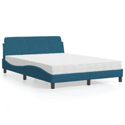 Bed met matras 120x200 cm fluweel blauw