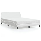 Bed met matras kunstleer wit 120x200 cm