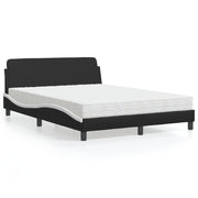 Bed with mattress "Dover" faux leather black and white 120x200 cm