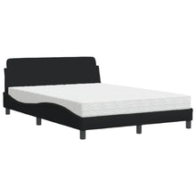 Bed met matras stof zwart 140x190 cm