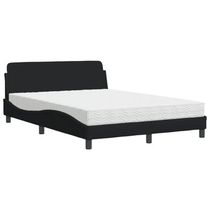 Bed met matras stof zwart 140x190 cm