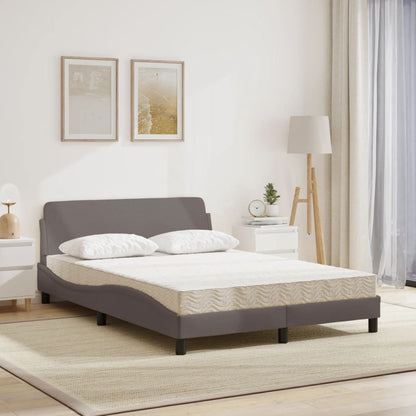 Bed met matras stof taupe 140x190 cm