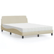 Bed with mattress "Dover" fabric cream 140x190 cm