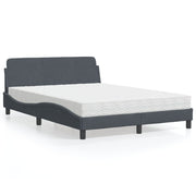 Bed met matras 140x190 cm donkergrijs fluweel